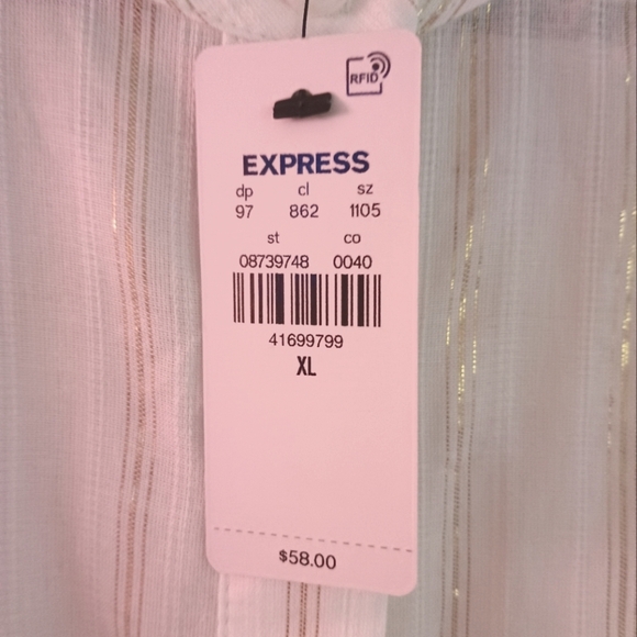 Express White Ruffle Sleeve Top - Picture 8 of 9